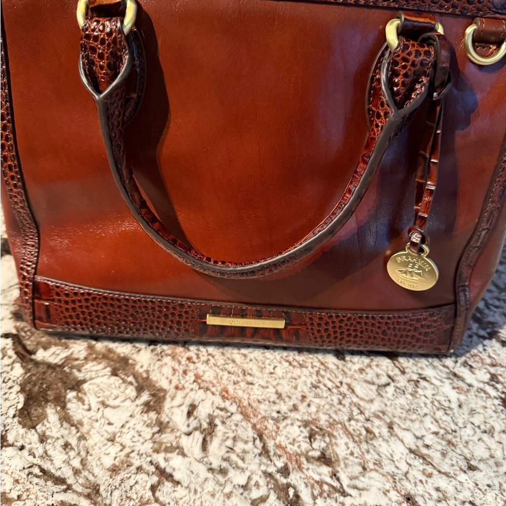Brahmin Rich Brown Leather Satchel
